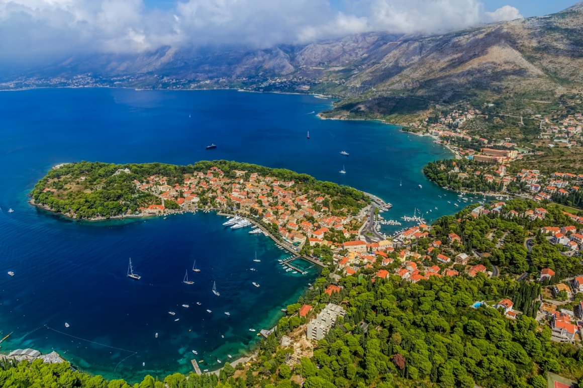 'Helicopter aerial shoot of Cavtat. Well known tourist destination near Dubrovnik.' - Dubrovnik