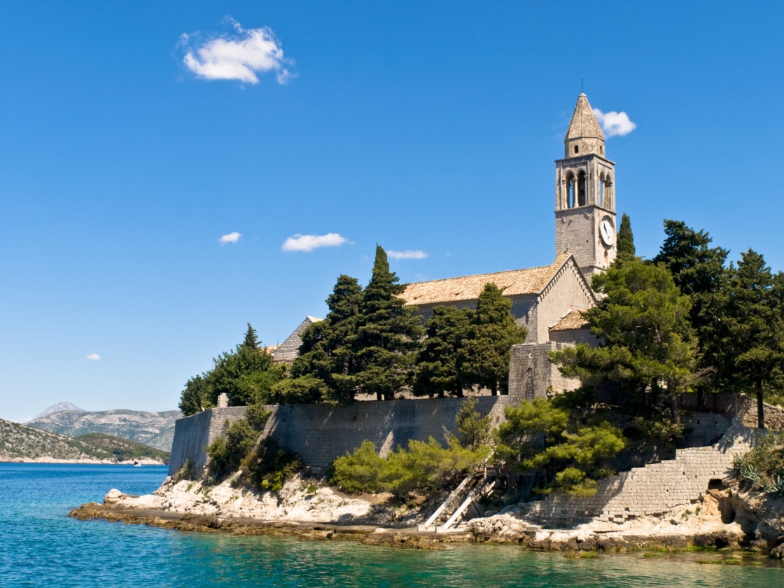 'Catholic monastery on island Lopud, near Dubrovnik, Croatia.' - Dubrovnik