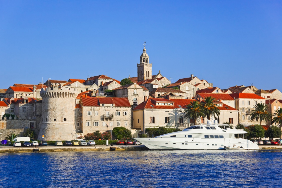 Town Korcula at Croatia - architecture background